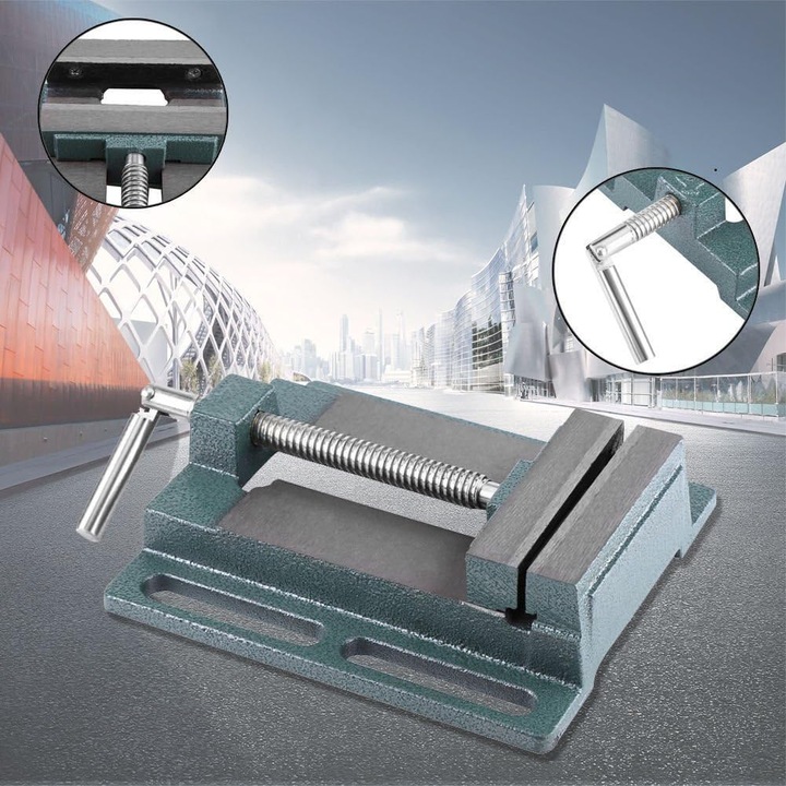 Vise de precizie 100mm, pentru masini de frezat si intretinere, din fonta, cu miscare stabila