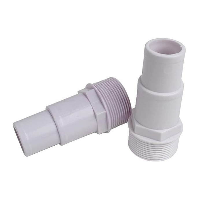 Set de 2 adaptoare de 3,8 cm pentru pompa de filtrare piscina, PVC