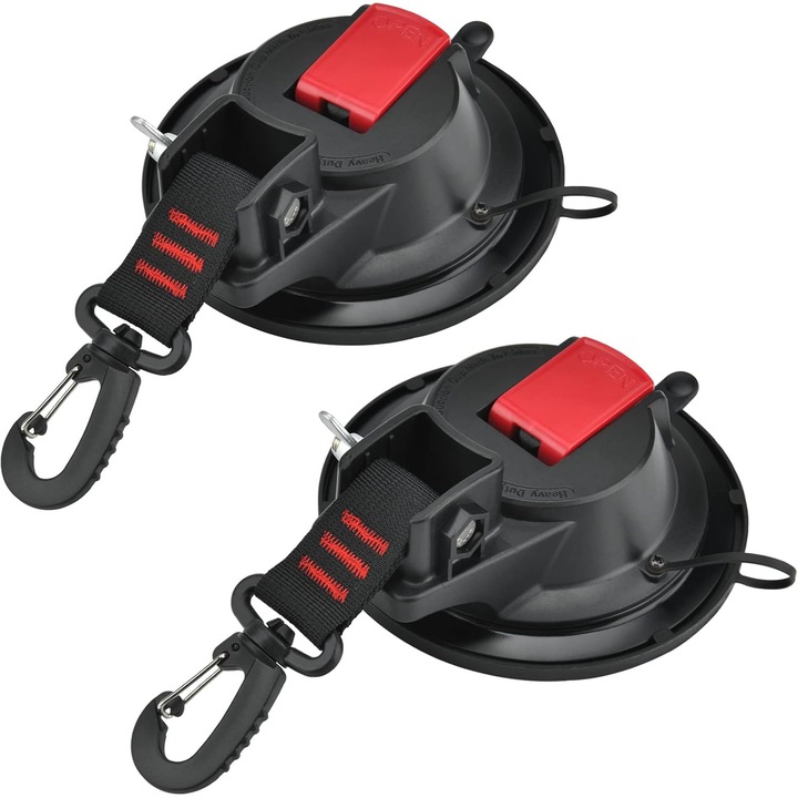 Set 2 ancore cu ventuza pentru corturi, rezistente, multifunctionale, negru, dimensiuni standard