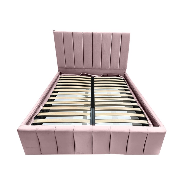 Легло Damo Saturn, Тапицирано, С ламелна основа, Розово 14, 120x200 см, В 140