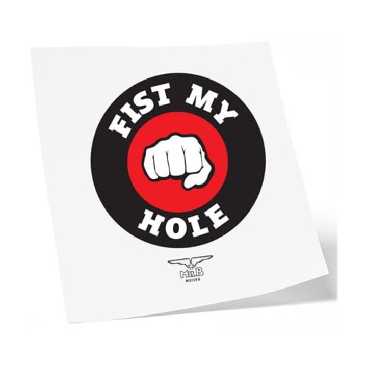 Ideiglenes tetoválás FIST MY HOLE 10x10cm, Mister B, excentrikus minta, ideális a szexualitás kifejezésére