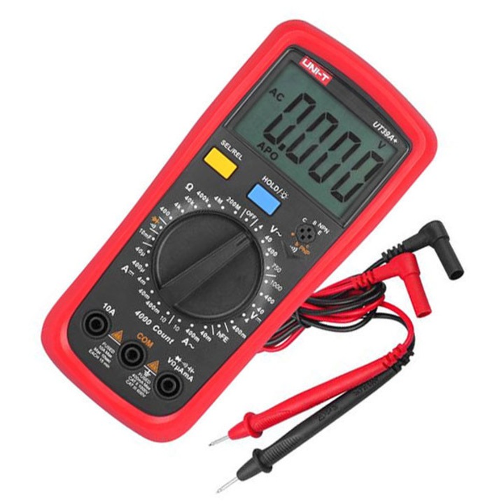Multimetru Alien UNI-T UT39A+, măsurare tensiune, curent și rezistență, LCD, 38x83x172mm, greutate 310g.