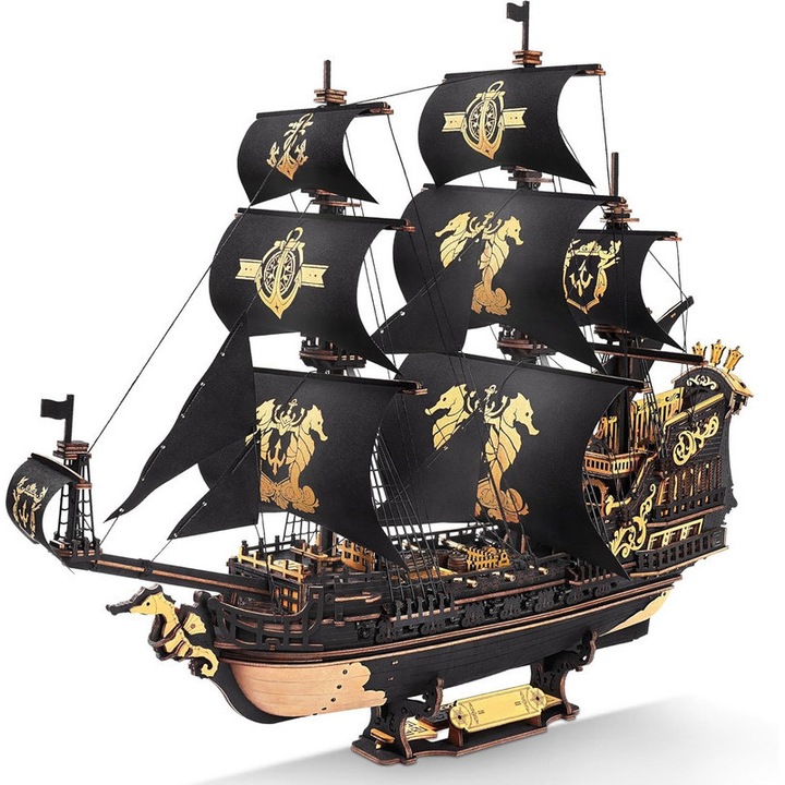 Fából készült 3D puzzle, WALALLA, 1:100 méretarányú vitorlás modell, DIY miniatűr készlet, könnyen összeszerelhető, otthoni dekorációhoz, felnőtteknek és tinédzsereknek ajándékba