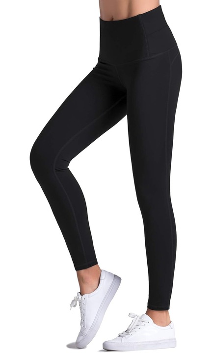 Női harisnyanadrág, fekete, magas derekú, karcsúsított, poliészter, Fekete