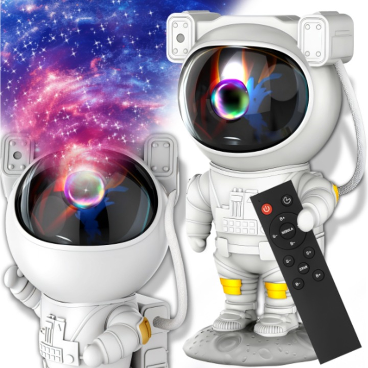 Proiector stele X-PART Astronaut, 8 moduri, multicolor, 15x10x10cm