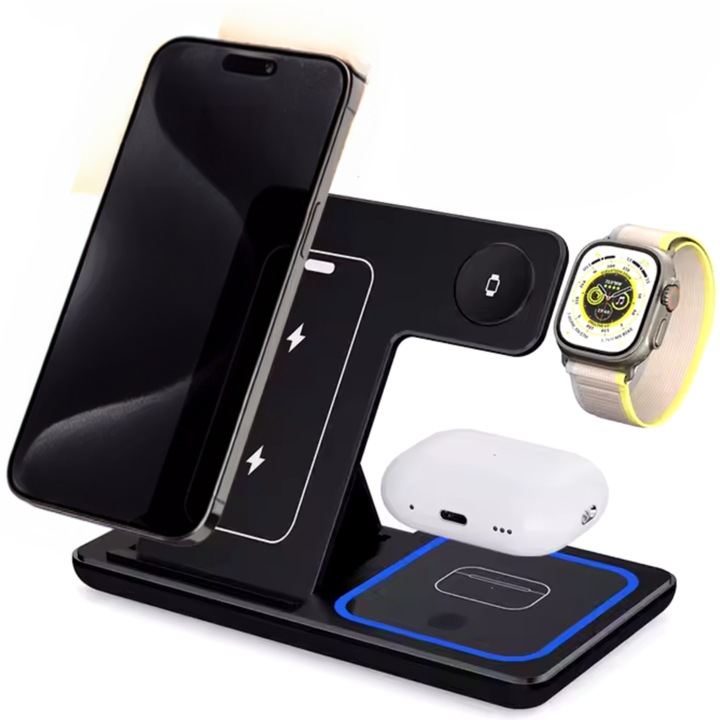 Statie incarcare wireless 3in1 X-PART pentru iPhone Apple Watch Airpods