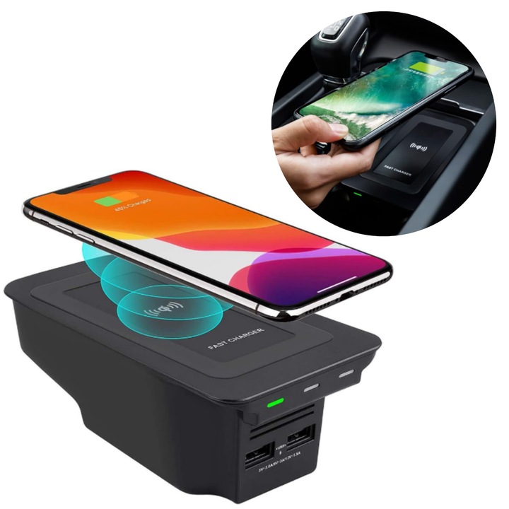 Incarcator inductie pentru Volvo, 15W, incarcare rapida, design compact, electronice auto