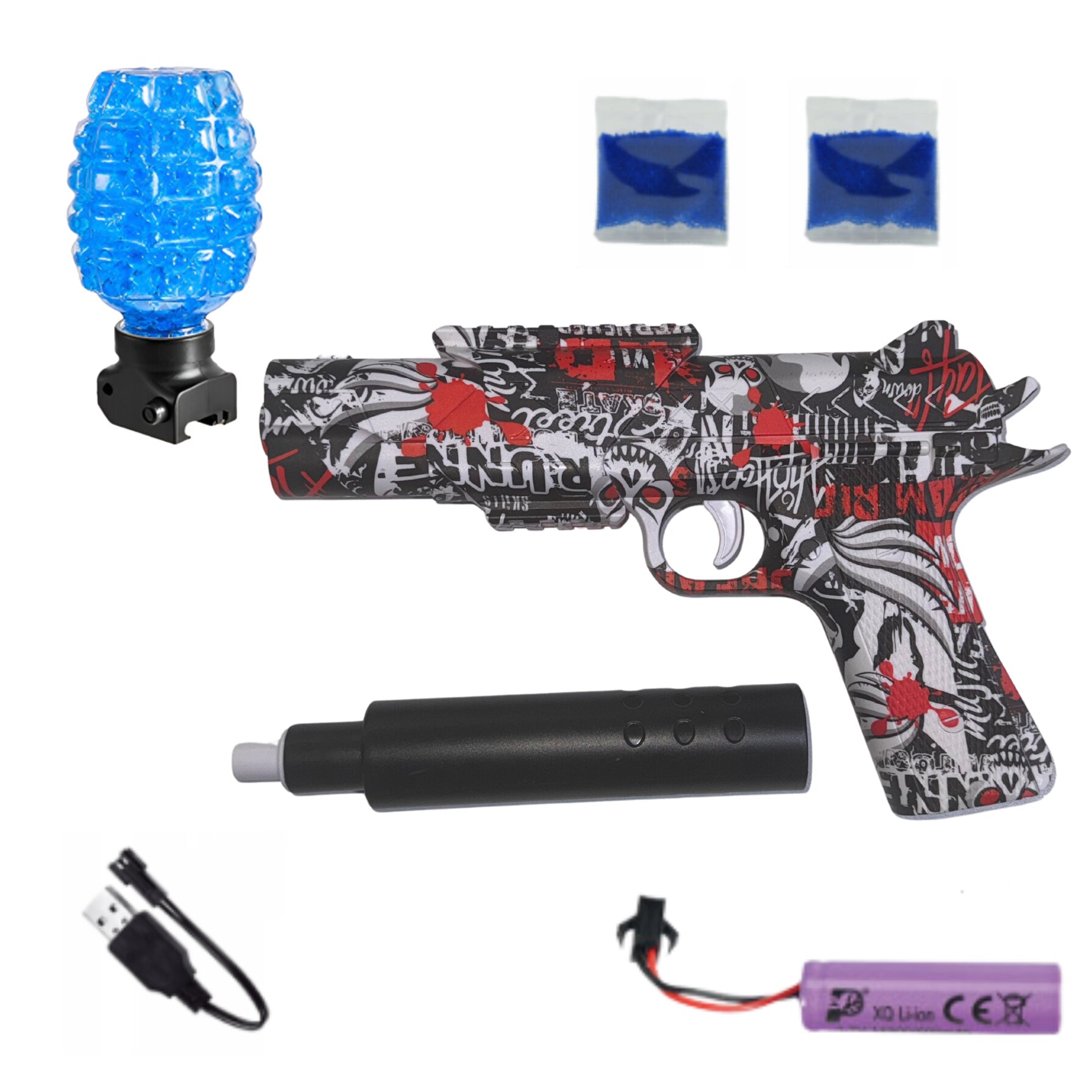 Pistol automat pentru copii, X-PART, cu 10.000 bile gel, culoare