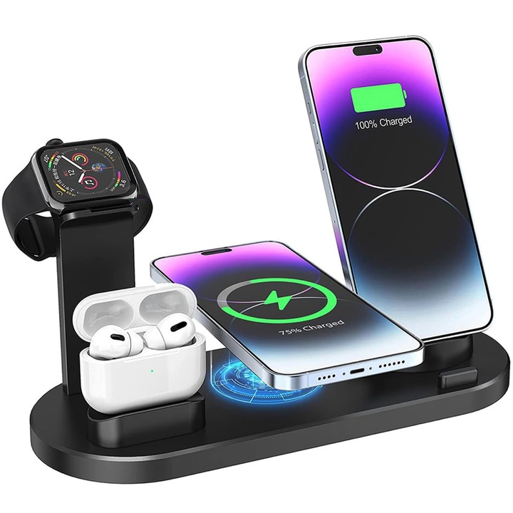 Incarcator telefon X-PART, wireless, rapid, 15W, pentru Samsung si iPhone