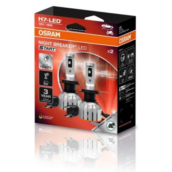 LED-es autóizzó készlet, OSRAM NIGHT BREAKER H7-LED START – RAR H7 jóváhagyással