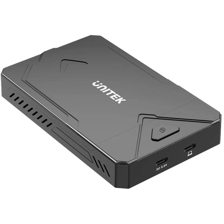 Rack Hard-disk Unitek, Obudowa SSD M.2 NVMe si SATA, 10Gbps, negru