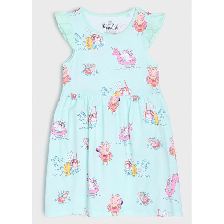 Rochie din bumbac cu model Peppa Pig 32571, Albastru