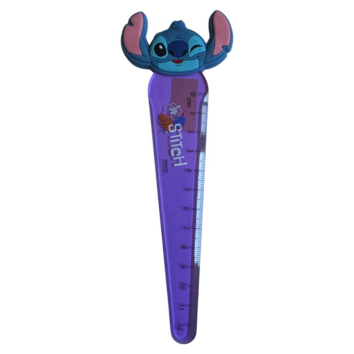Rigla 12 cm Stitch, Cool Pack, neagră/albastru