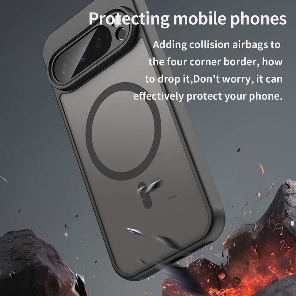 Husă pentru telefon, HaloFrost II, Black, compatibilă MagSafe, protecție avansată, Google Pixel 9 Pro