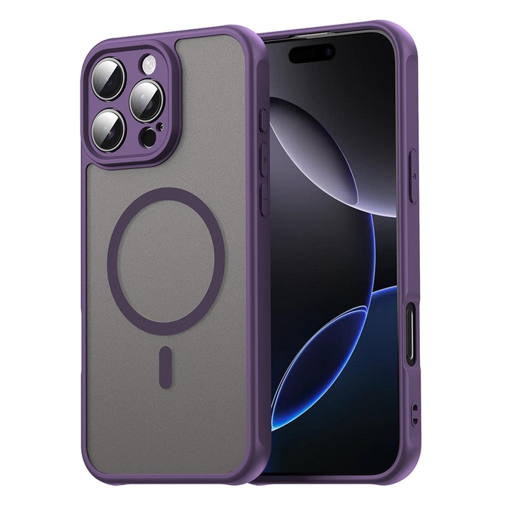 Védőtok iPhone 16 Pro Max készülékkel kompatibilis, Tim, Lila