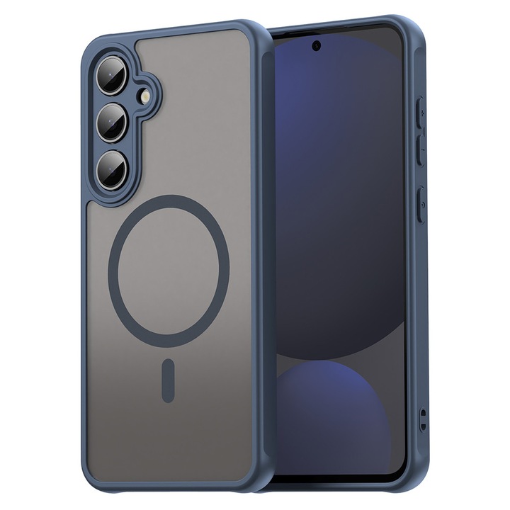 Husă telefon Techsuit HaloFrost II MagSafe, bleumarin, din policarbonat și TPU, pentru Samsung Galaxy S24 FE