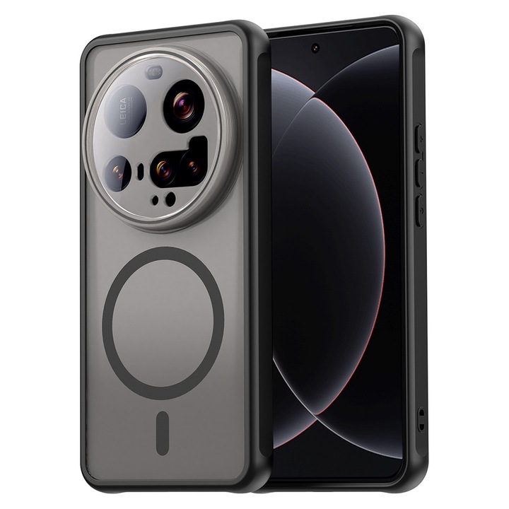 Husă pentru telefon Xiaomi 15 Ultra, HaloFrost II, impact redus, finisaj mat, negru