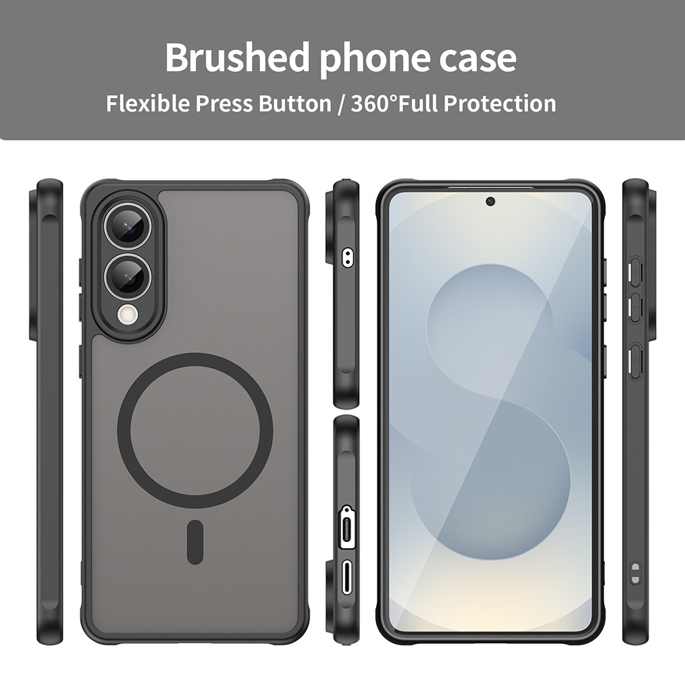 Husa Matte MagSafe pentru Samsung Galaxy S25 Edge, protectie completa, contur negru