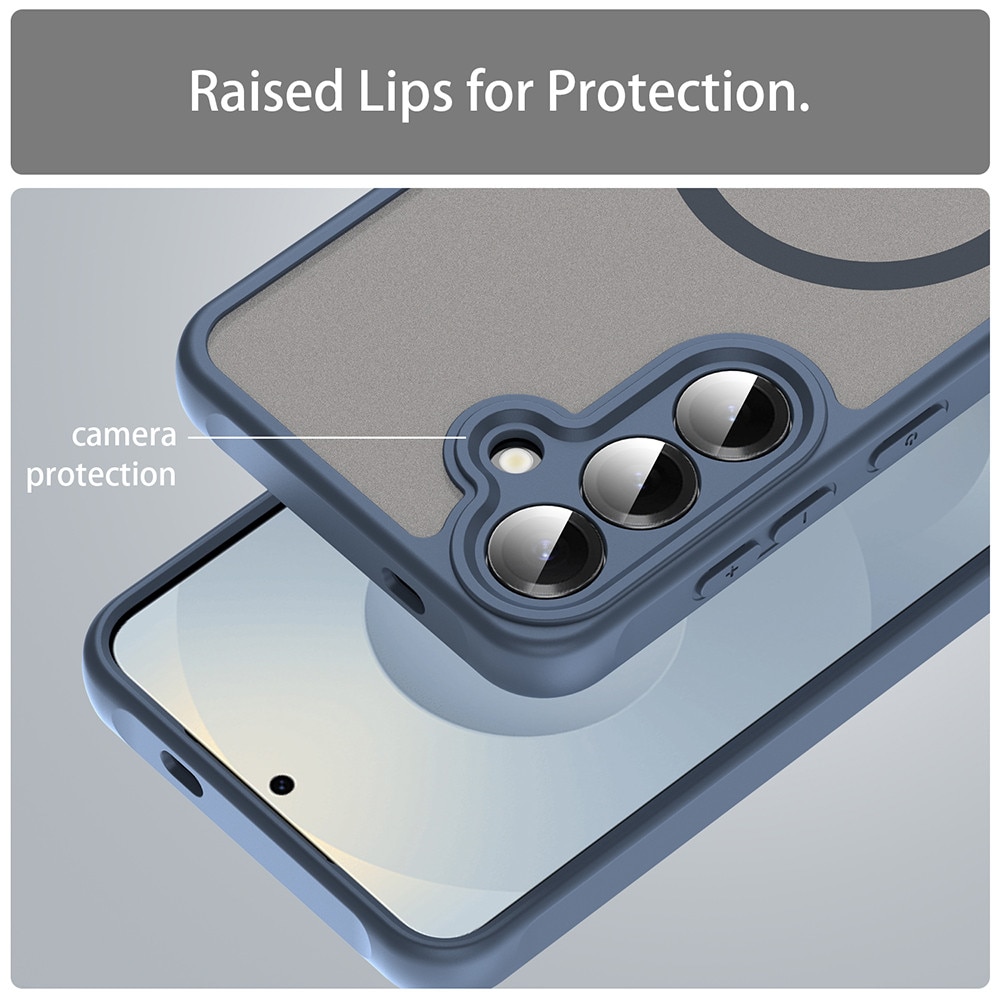 Husa pentru Samsung Galaxy S26 FE cu protectie pentru lentile si MagFit EasyCharge, Ghost Series Anti-ingalbenire, frosted - bleumarin