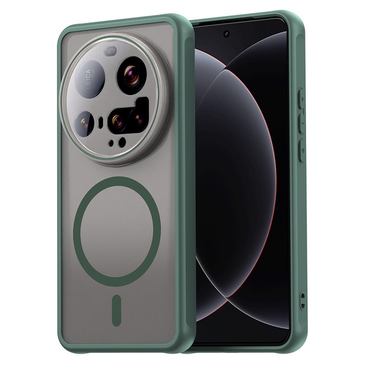 Husă pentru Xiaomi 15 Ultra, HaloFrost II, verde, protecție avansată, compatibilă MagSafe