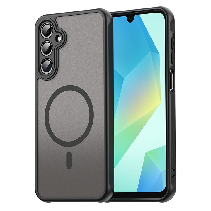 Калъф съвместим със Samsung A16 4G / A16 5G Daden® HaloFrost II, Противоударен, Безжично зареждане, Черен