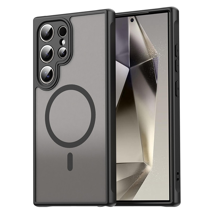 Husă telefon Techsuit HaloFrost II MagSafe, policarbonat TPU, negru, Samsung Galaxy S24 Ultra