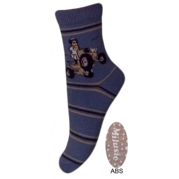 Sosete pentru baieti cu ABS-Milusie B2214-A2-15-17-cm, Albastru