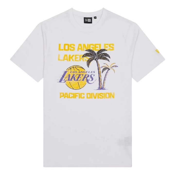 Tricou sport pentru barbati, New Era, LA Lakers NBA WRDMRK, Alb, S