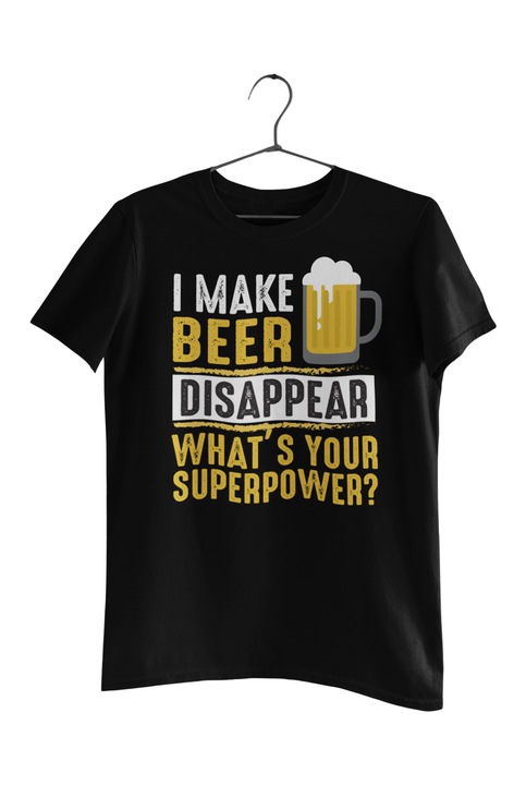 Malfini póló, sört csinálok Diaspper, mi a szupererőd?, Fekete