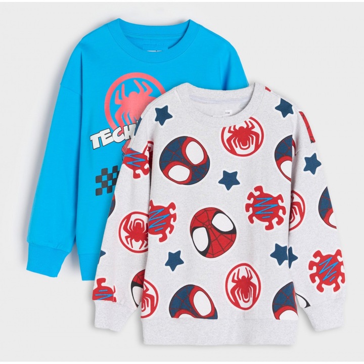 Set de 2 bluze sport imprimeu Spiderman 32603, Albastru