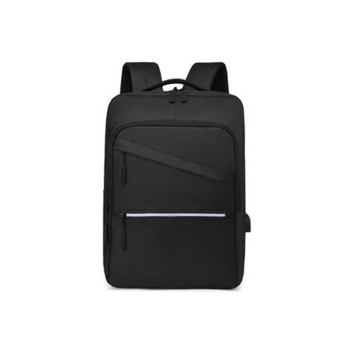 Rucsac laptop 15.6", Genetic, compartiment anti-soc, port USB, negru