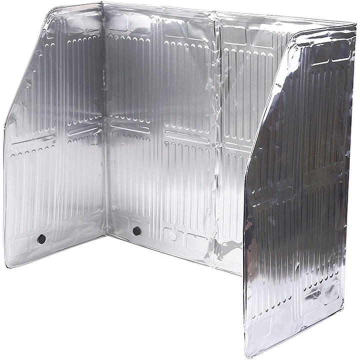 Placa de Protectie Aragaz Anti-Stropi, PsAyl®, Pliabil, Refolosibil, Usor de curatat, De inalta calitate, Aluminiu, 120x50cm, Argintiu