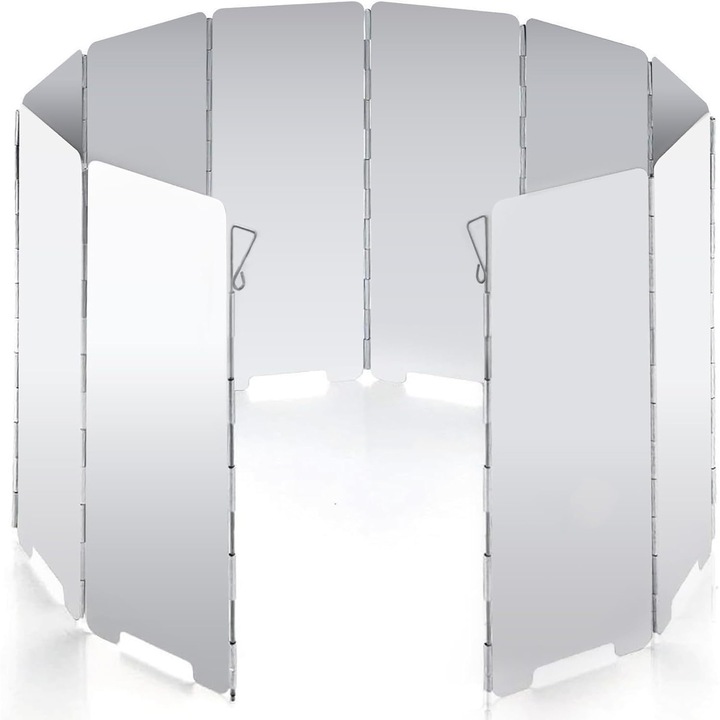 Összecsukható alumínium kerítés kempingfőzőhöz, PsAyl 10 panel, ezüst