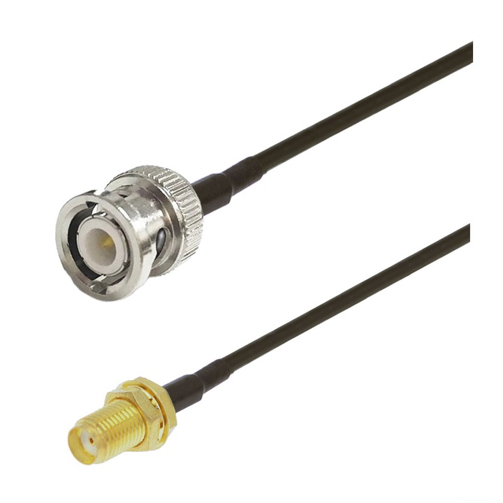 Cablu adaptor RF pigtail BNC male SMA female 30cm pentru conectare modem la antena GSM 3G 4G GPS WIFI LORA