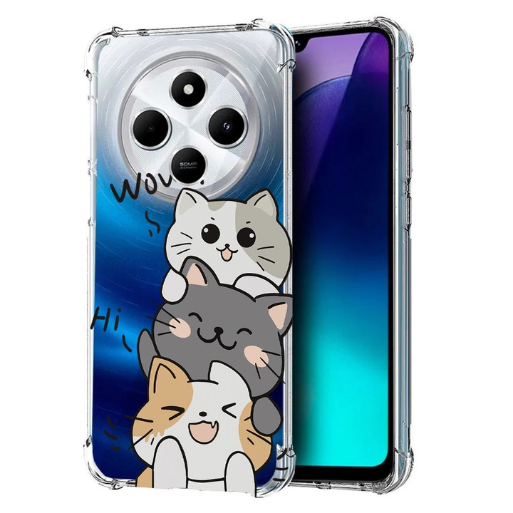 BestCase Anti Shock 1.5MM telefontok, kompatibilis modell Xiaomi Redmi 14C / Redmi 4A / Poco C75, Cat Wow, Air Cushion Technology, 1913374 AS 1855