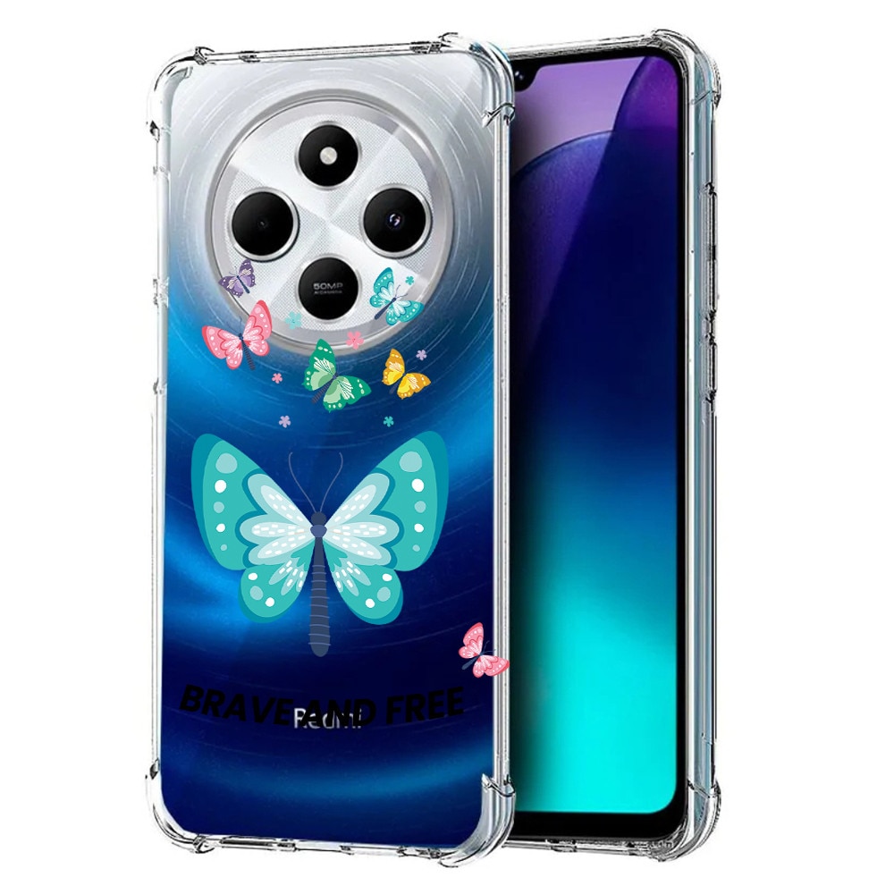 BestCase® Husa pentru Xiaomi Redmi 14C / Redmi 4A / Poco C75, Anti Shock 1.5MM, Butterflies, Protectie camera si ecran, 1913374 AS 1847