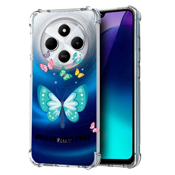 BestCase Anti Shock 1.5MM telefontok, kompatibilis modell Xiaomi Redmi 14C / Redmi 4A / Poco C75, Butterflies, Air Cushion Technology, 1913374 AS 1847