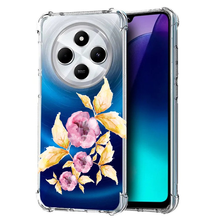 BestCase® Husa pentru Xiaomi Redmi 14C / Redmi 4A / Poco C75, Anti Shock 1.5MM, Pastel Flowers, Protectie camera si ecran, 1913374 AS 1893