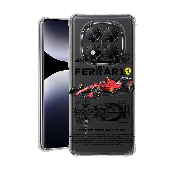 BestCase® Husa pentru Xiaomi Redmi Note 14 Pro Plus, Anti Shock 1.5MM, Ferrari Scuderia, Protectie camera si ecran, 1938410 AS 1861