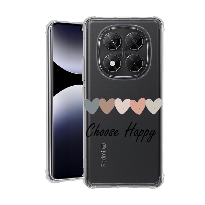 BestCase® Husa pentru Xiaomi Redmi Note 15 Pro Plus 5G cu Design Choose Happy, Anti Shock, Reinforced 4 Corners, 2078502 AS 1854