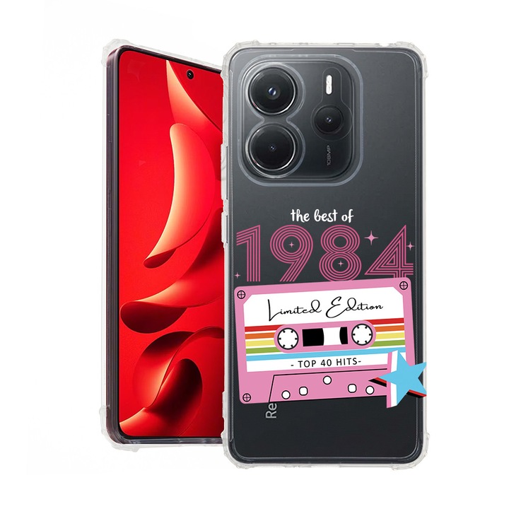 BestCase® Husa pentru Xiaomi Redmi Note 14 4G, Anti Shock 1.5MM, Limited Edition - Best Of 1984 - Girl Style, Protectie camera si ecran, 1938408 AS 1938