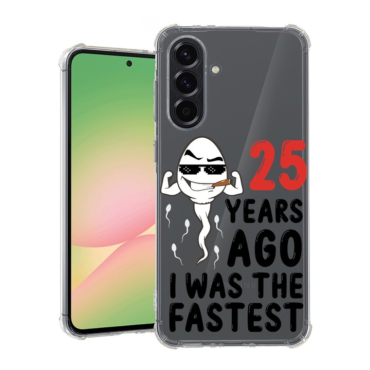 BestCase® Husa pentru Samsung Galaxy A55, Anti Shock 1.5MM, 25 Years ago I Was the fastes, Protectie camera si ecran, 1745010 AS 1897