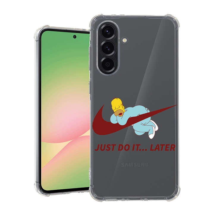 BestCase® Husa pentru Samsung Galaxy A55, Anti Shock 1.5MM, Just Do It Later Homer Simpson, Protectie camera si ecran, 1745010 AS 1869