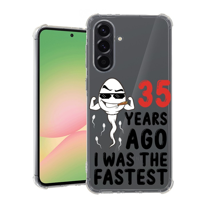 BestCase® Husa pentru Samsung Galaxy A55, Anti Shock 1.5MM, 35 Years ago I Was the fastes, Protectie camera si ecran, 1745010 AS 1899