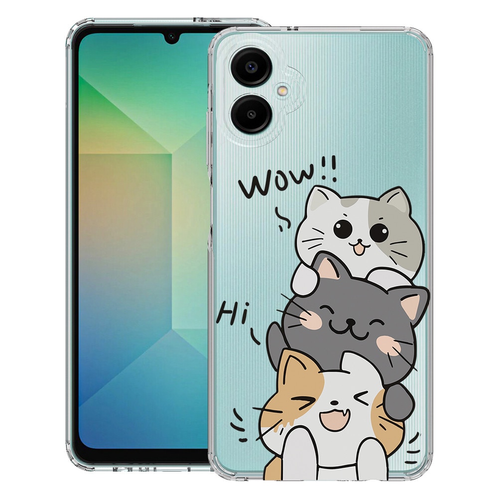 BestCase® Husa pentru Samsung Galaxy A06 4G, Anti Shock 1.5MM, Cat Wow, Protectie camera si ecran, 1988233 AS 1855