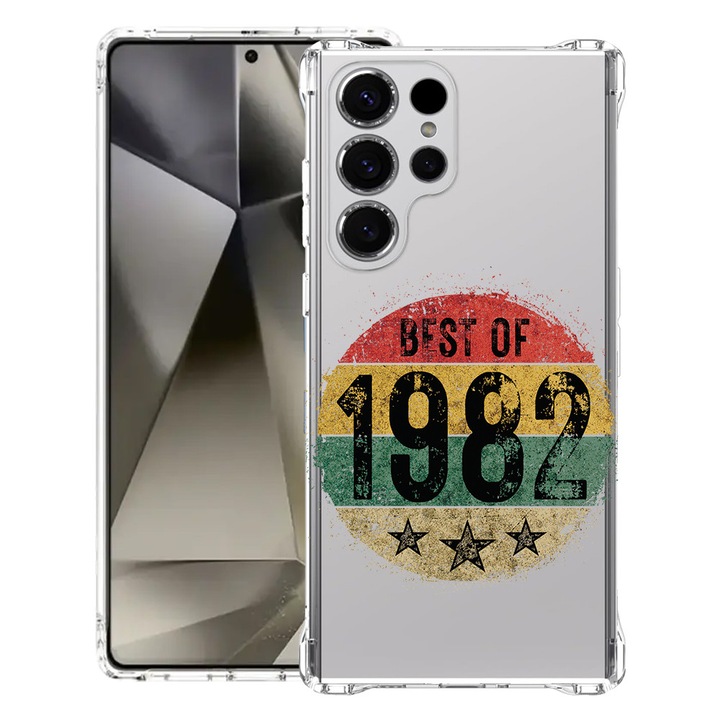BestCase® Husa pentru Samsung Galaxy S23 Ultra, Anti Shock 1.5MM, Best Of 1982, Protectie camera si ecran, 1399746 AS 1915