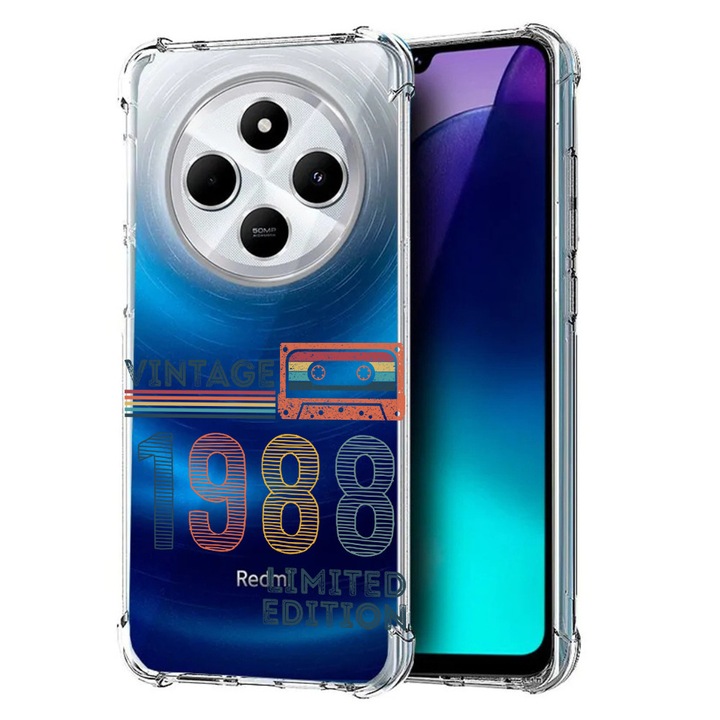 BestCase Anti Shock 1.5MM telefontok, kompatibilis modell Xiaomi Redmi 14C / Redmi 4A / Poco C75, Limited Edition 1988 - Vintage Tape, Air Cushion Technology, 1913374 AS 1984