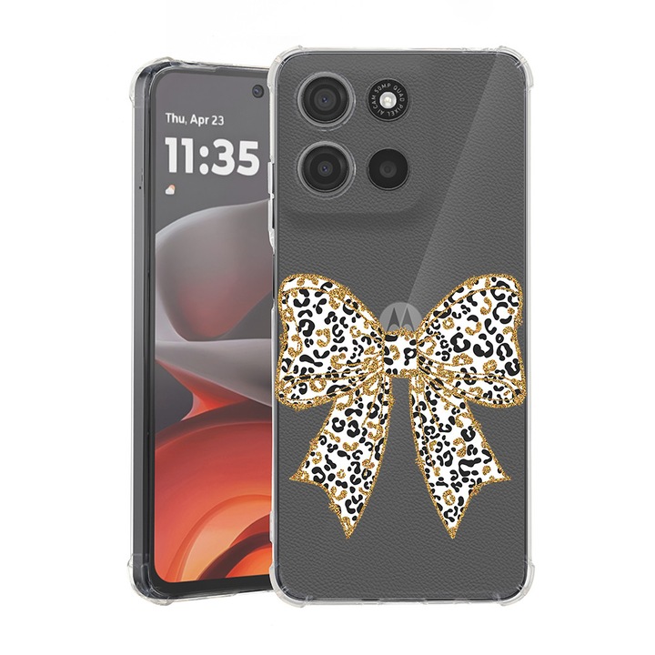 BestCase® Husa Anti Shock pentru Motorola Moto G86 cu Design Leopard Bow, 2052061 AS 1873