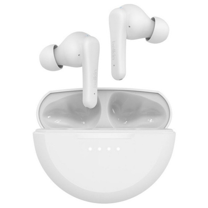 Belkin soundform rhythm bluetooth fülhallgató sztereo, v5.3, tws, mikrofon, zajszűrő, ipx5 + töltőtok, fehér