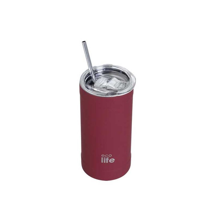 Termosuri EcoLife 500ml, inox, rosu chili, 16x7.6cm, BPA free